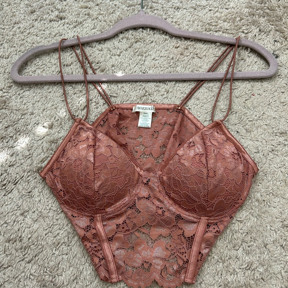 Bozzolo Lace Bralette in Brown